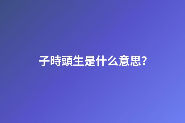 子時頭生是什么意思？