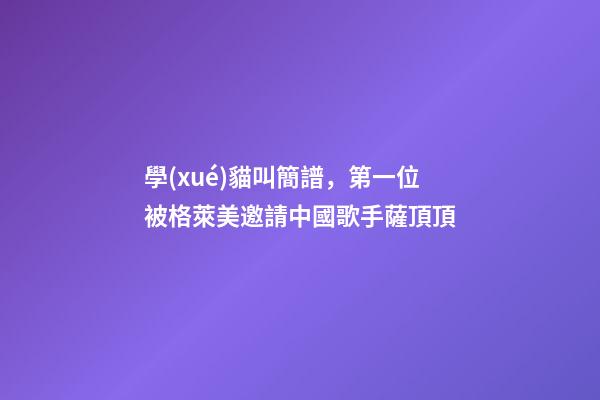 學(xué)貓叫簡譜，第一位被格萊美邀請中國歌手薩頂頂-第1張-觀點-玄機派