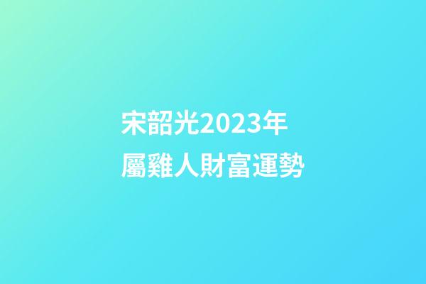 宋韶光2023年屬雞人財富運勢