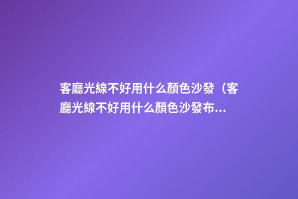 客廳光線不好用什么顏色沙發（客廳光線不好用什么顏色沙發布）
