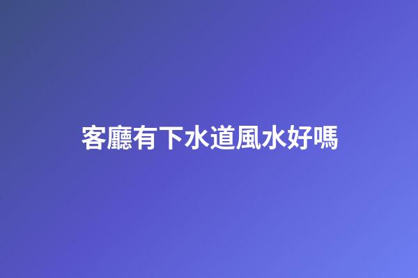 客廳有下水道風水好嗎