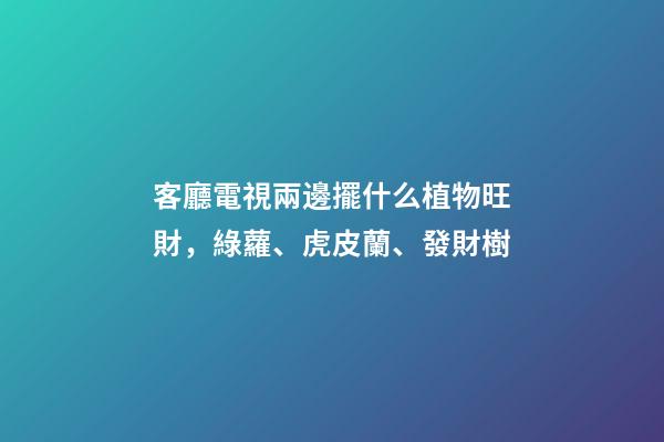 客廳電視兩邊擺什么植物旺財，綠蘿、虎皮蘭、發財樹