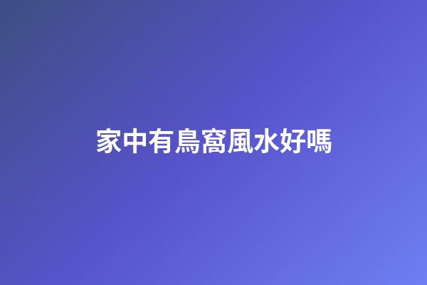 家中有鳥窩風水好嗎