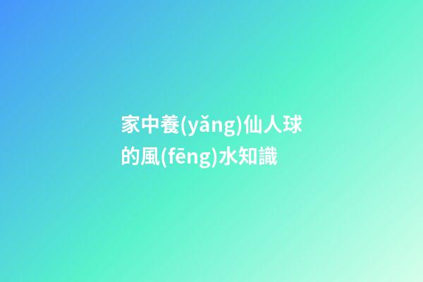 家中養(yǎng)仙人球的風(fēng)水知識