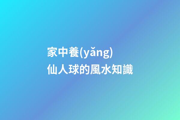 家中養(yǎng)仙人球的風水知識
