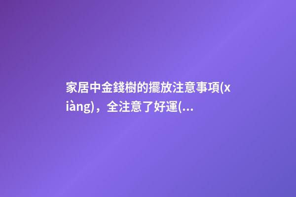 家居中金錢樹的擺放注意事項(xiàng)，全注意了好運(yùn)就來(lái)了！