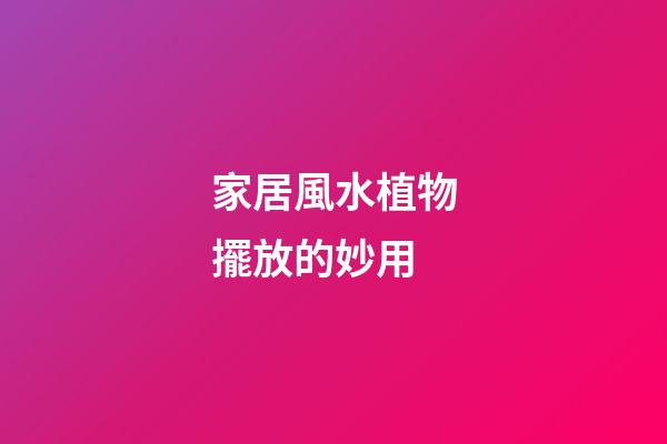 家居風水植物擺放的妙用