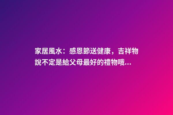 家居風水：感恩節送健康，吉祥物說不定是給父母最好的禮物哦！