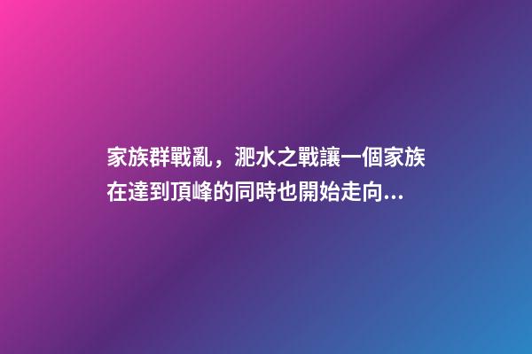 家族群戰亂，淝水之戰讓一個家族在達到頂峰的同時也開始走向衰落-第1張-觀點-玄機派