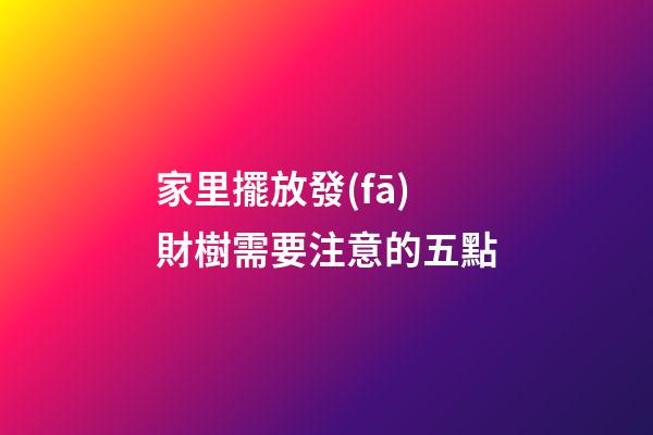家里擺放發(fā)財樹需要注意的五點