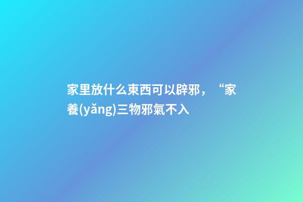 家里放什么東西可以辟邪，“家養(yǎng)三物邪氣不入-第1張-觀點(diǎn)-玄機(jī)派