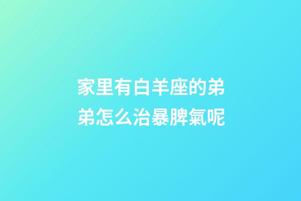 家里有白羊座的弟弟怎么治暴脾氣呢-第1張-星座運勢-玄機派