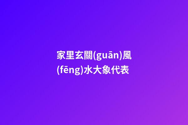 家里玄關(guān)風(fēng)水大象代表