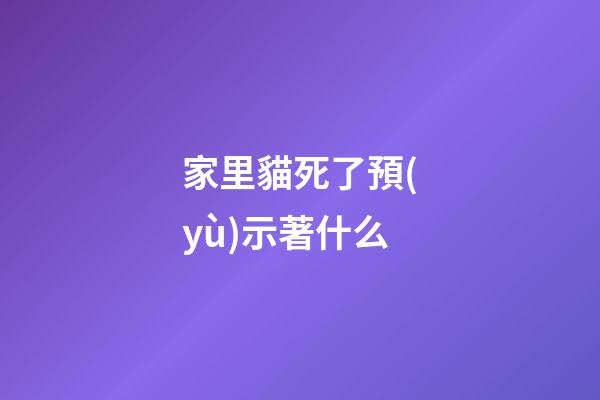 家里貓死了預(yù)示著什么