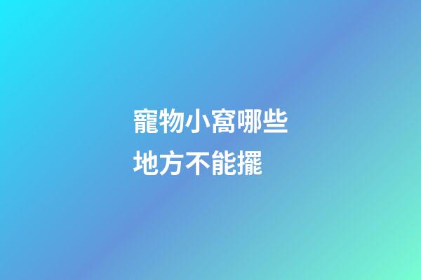 寵物小窩哪些地方不能擺