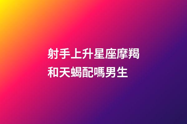 射手上升星座摩羯和天蝎配嗎男生-第1張-星座運勢-玄機派