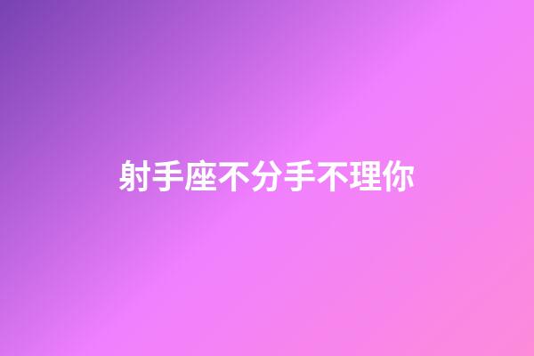 射手座不分手不理你-第1張-星座運勢-玄機派