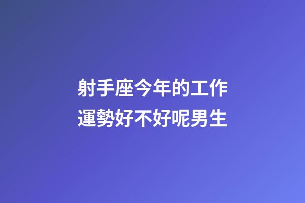 射手座今年的工作運勢好不好呢男生-第1張-星座運勢-玄機派
