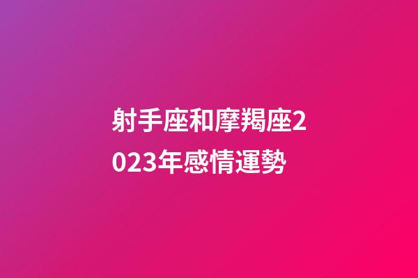 射手座和摩羯座2023年感情運勢-第1張-星座運勢-玄機派