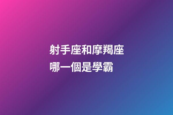 射手座和摩羯座哪一個是學霸-第1張-星座運勢-玄機派