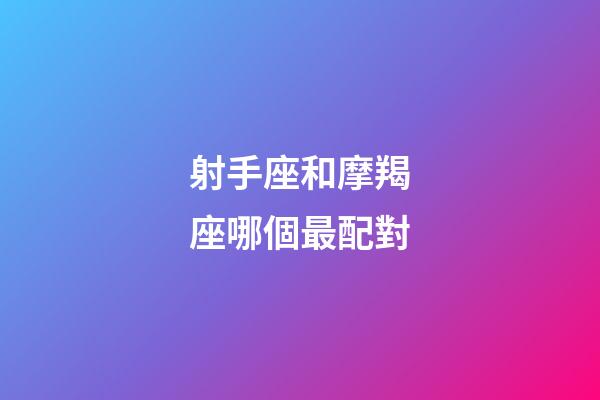射手座和摩羯座哪個最配對-第1張-星座運勢-玄機派