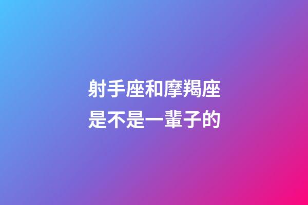 射手座和摩羯座是不是一輩子的-第1張-星座運(yùn)勢-玄機(jī)派