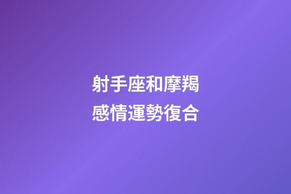 射手座和摩羯感情運勢復合-第1張-星座運勢-玄機派