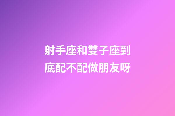 射手座和雙子座到底配不配做朋友呀-第1張-星座運勢-玄機派