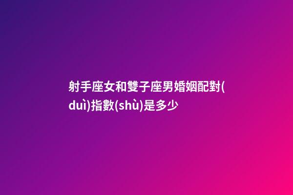 射手座女和雙子座男婚姻配對(duì)指數(shù)是多少-第1張-星座運(yùn)勢(shì)-玄機(jī)派