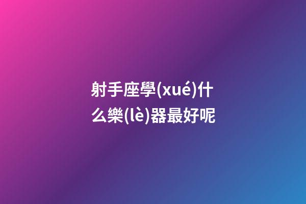 射手座學(xué)什么樂(lè)器最好呢
