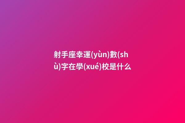 射手座幸運(yùn)數(shù)字在學(xué)校是什么-第1張-星座運(yùn)勢(shì)-玄機(jī)派