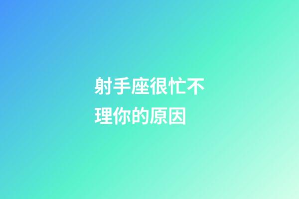 射手座很忙不理你的原因-第1張-星座運(yùn)勢(shì)-玄機(jī)派