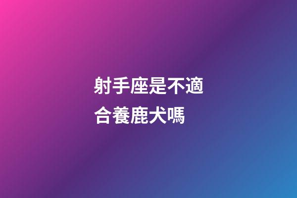 射手座是不適合養鹿犬嗎-第1張-星座運勢-玄機派