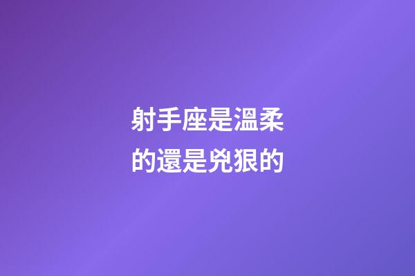 射手座是溫柔的還是兇狠的-第1張-星座運勢-玄機派