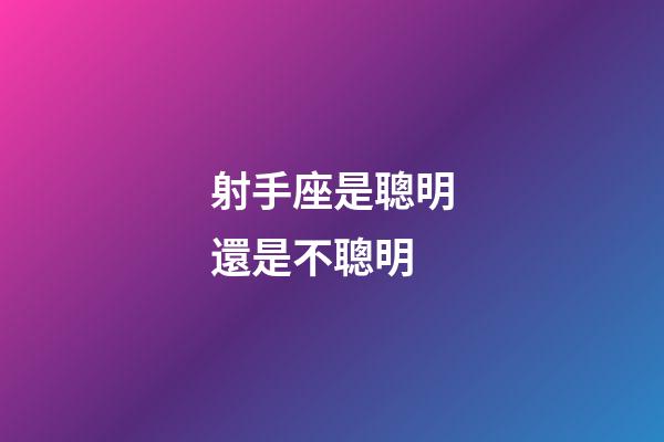 射手座是聰明還是不聰明-第1張-星座運勢-玄機派