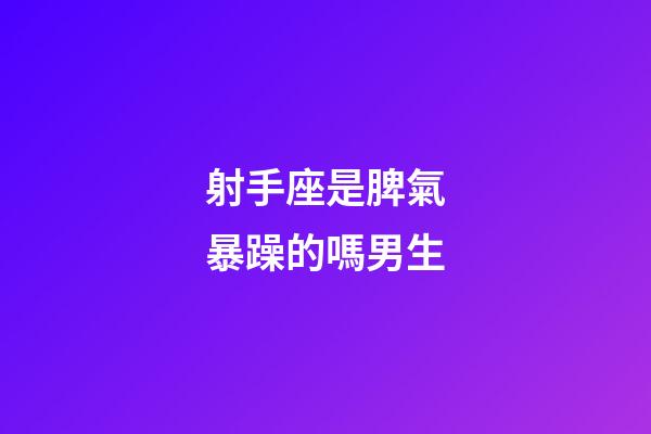 射手座是脾氣暴躁的嗎男生-第1張-星座運(yùn)勢(shì)-玄機(jī)派