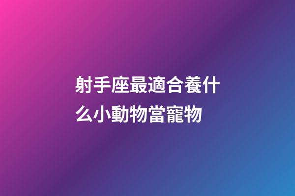 射手座最適合養什么小動物當寵物-第1張-星座運勢-玄機派