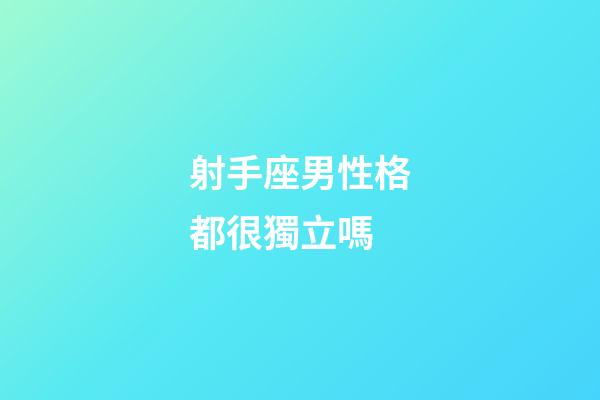 射手座男性格都很獨立嗎-第1張-星座運勢-玄機派