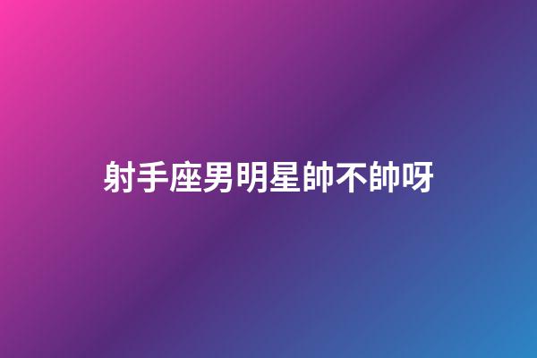 射手座男明星帥不帥呀-第1張-星座運勢-玄機派