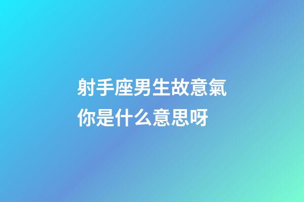 射手座男生故意氣你是什么意思呀