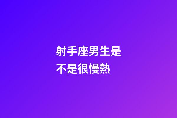 射手座男生是不是很慢熱-第1張-星座運勢-玄機派