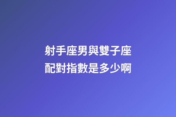 射手座男與雙子座配對指數是多少啊-第1張-星座運勢-玄機派