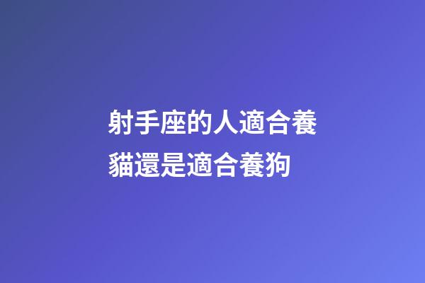 射手座的人適合養貓還是適合養狗