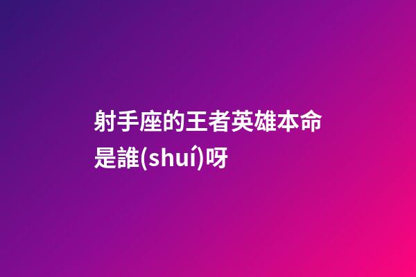 射手座的王者英雄本命是誰(shuí)呀-第1張-星座運(yùn)勢(shì)-玄機(jī)派