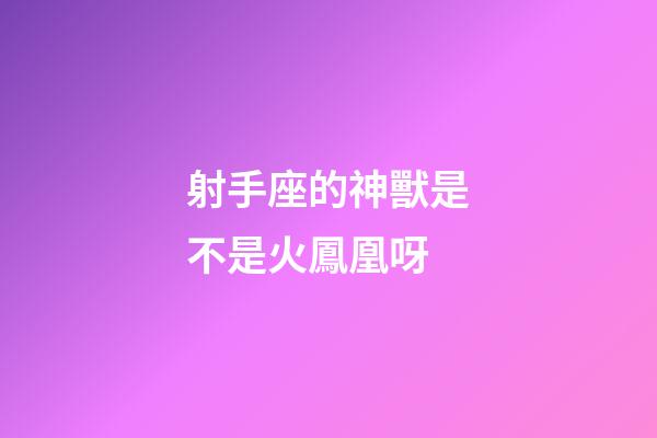 射手座的神獸是不是火鳳凰呀-第1張-星座運(yùn)勢-玄機(jī)派