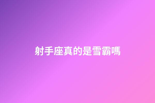 射手座真的是雪霸嗎-第1張-星座運勢-玄機派