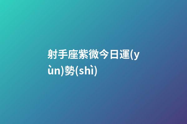 射手座紫微今日運(yùn)勢(shì)-第1張-星座運(yùn)勢(shì)-玄機(jī)派