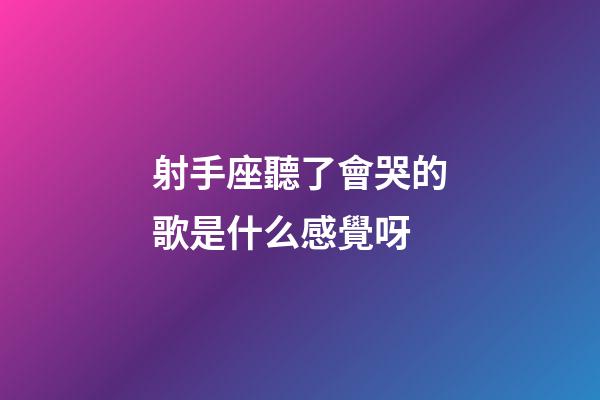 射手座聽了會哭的歌是什么感覺呀-第1張-星座運勢-玄機派