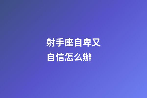 射手座自卑又自信怎么辦-第1張-星座運(yùn)勢-玄機(jī)派