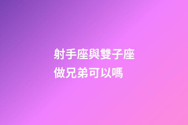 射手座與雙子座做兄弟可以嗎-第1張-星座運勢-玄機派